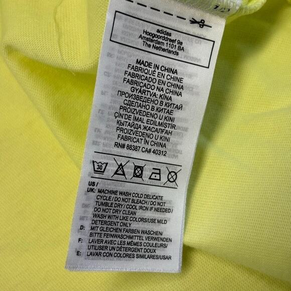 Adidas x Ivy Park 3 Stripe Short Sleeve T Shirt Frozen Yellow Unisex Size 4XL - Picture 8 of 10